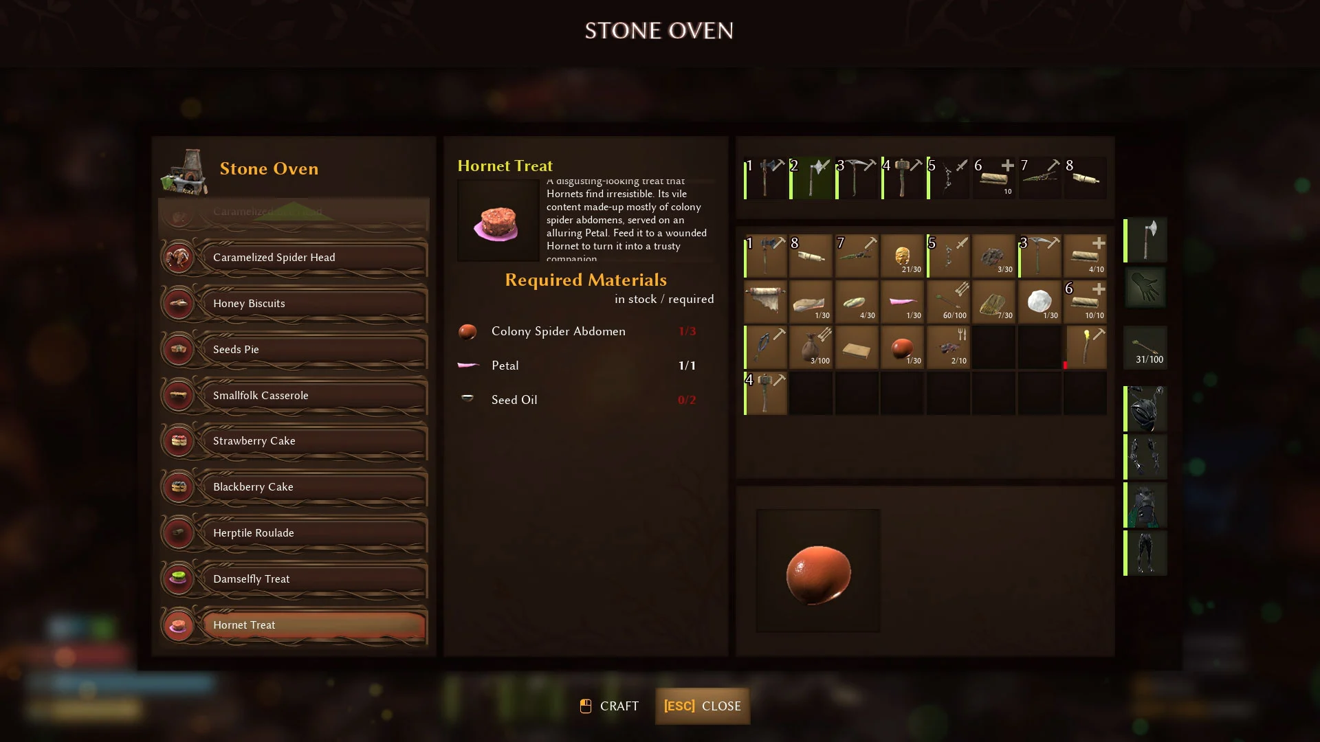 Crafting Hornet Treat - Smalland: Survive the Wilds