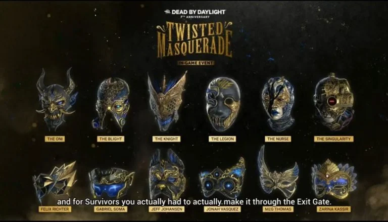 DbD 7th Anniversary Twisted Masquerade Masks