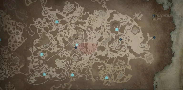 Fractured Peaks Waypoints in Diablo 4