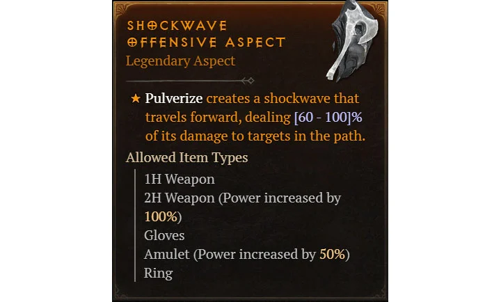 Shockwave Offensive Aspect Druid Diablo IV