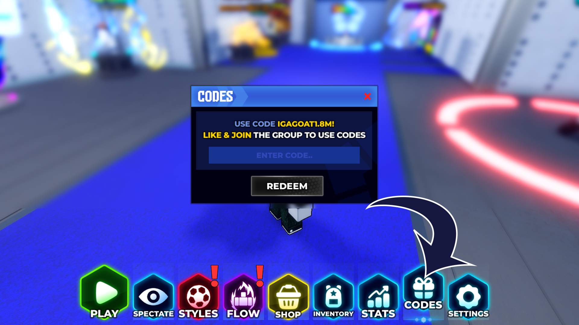 Blue Lock Rivals codes redeem section